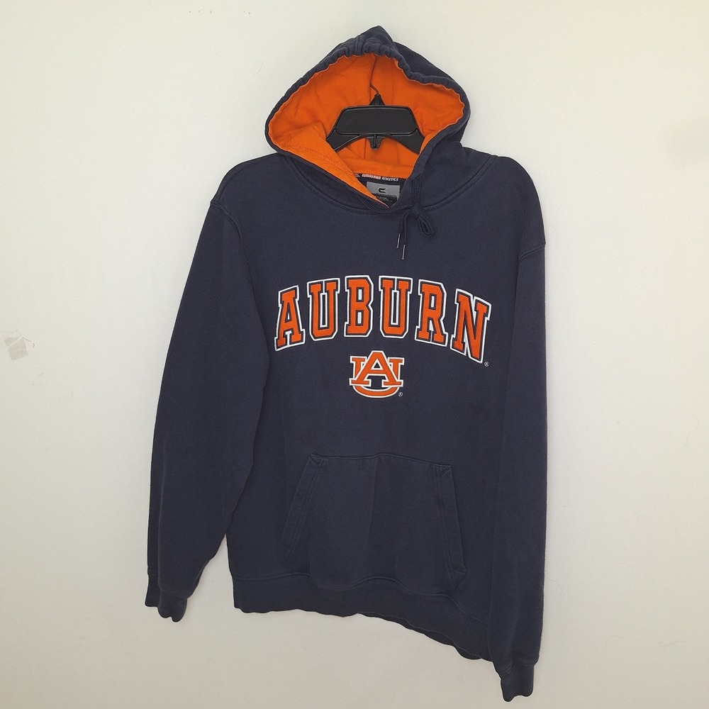 Y2K Gorpcore Distressed Auburn Colosseum Athletics Hoodie Medium Navy Blue